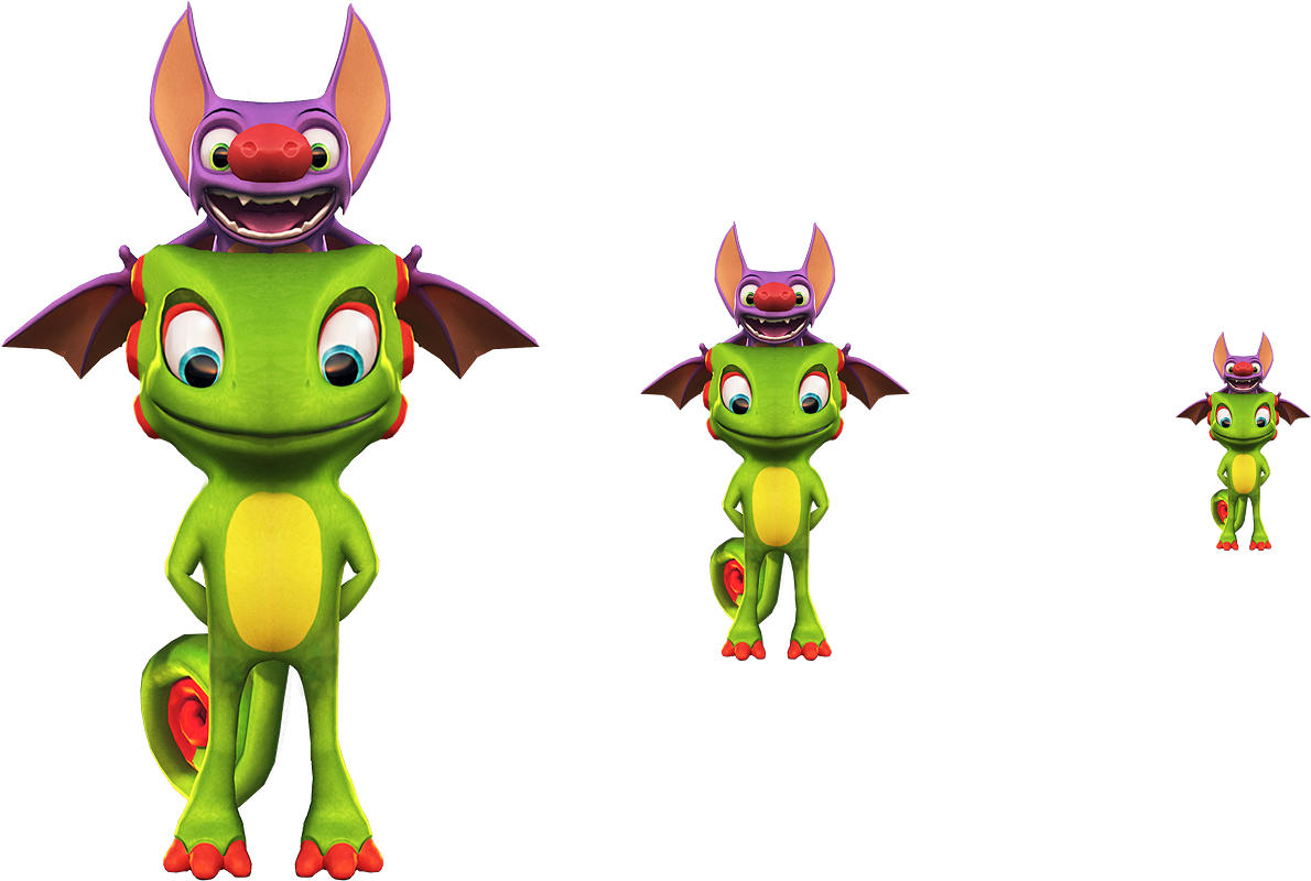 Fan Creationmy Handmade Front View Of Yooka And Laylee - Yooka Laylee Gif Png (1600x800), Png Download