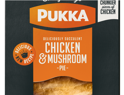 Chicken And Mushroom Pukka Pie (620x330), Png Download