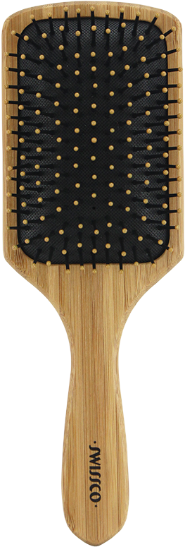 Bamboo Paddle Hair Brush Cushion Polypin - Swissco Natural Bamboo Cushion Paddle Hair Brush (611x817), Png Download