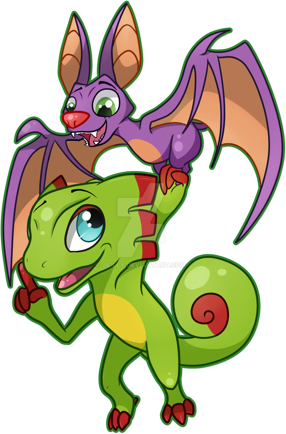Yooka Laylee By Memesquid On Deviantart - Cartoon (1024x1489), Png Download