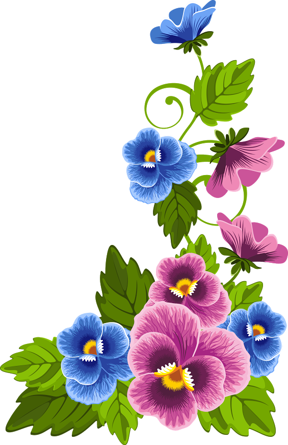 Flores Formato Png Image Black And White Download - Pansies Clipart (565x872), Png Download