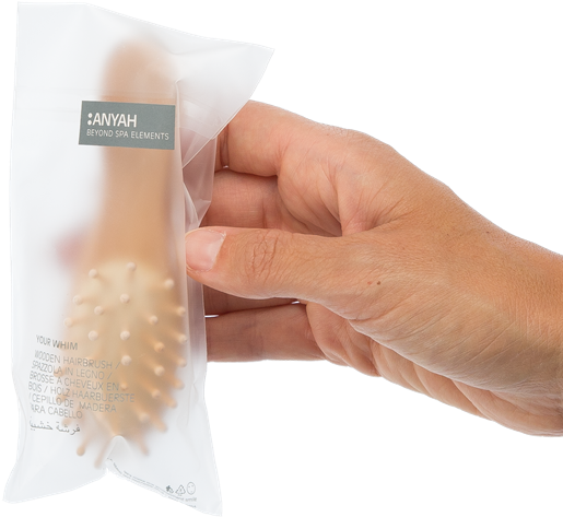 Wooden Hair Brush, Anyah - Paper Bag (570x740), Png Download