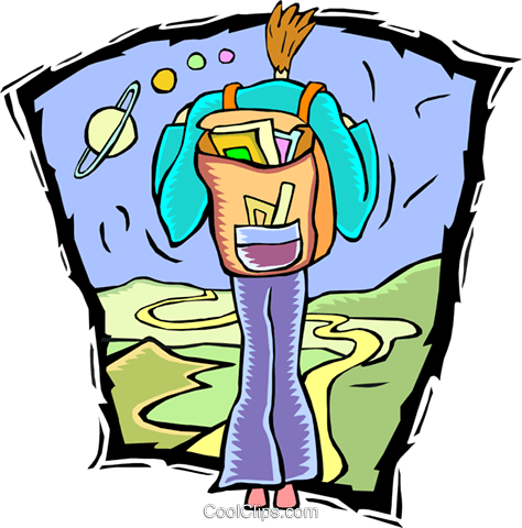 Backpacker On A Journey Royalty Free Vector Clip Art (474x480), Png Download