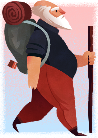 Old Man's Journey, A Soul-searching Puzzle Adventure, - Old Man's Journey Character (360x490), Png Download