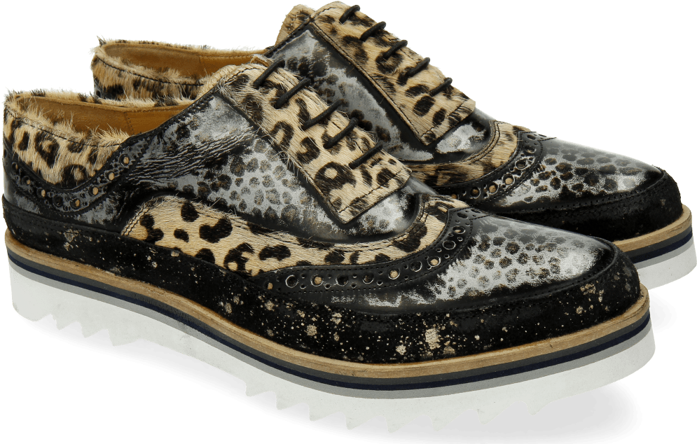 Oxford Shoes Lena 1 Suede Brush Hair On Leo Black Silver - Loir-et-cher (1024x1024), Png Download