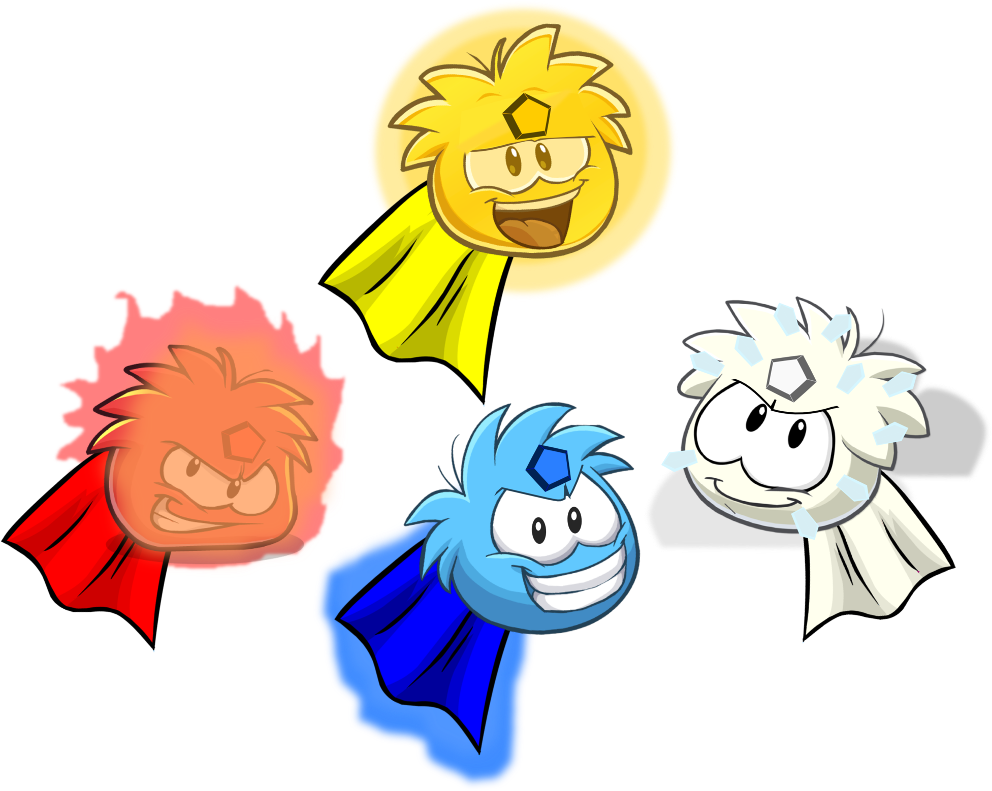 Icicles Clipart Frosty Weather - Club Penguin Puffle Superhero (2000x1557), Png Download