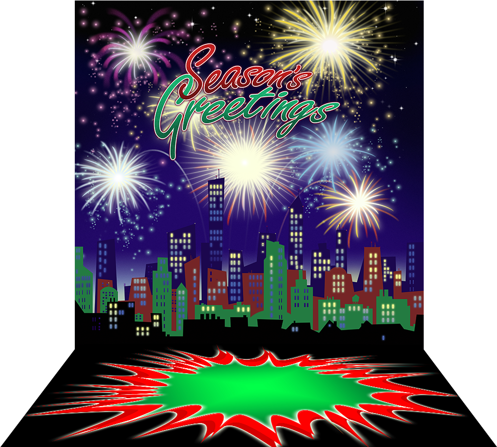 City Celebration Season's Greetings - Happy New Year Glitter (1000x1000), Png Download