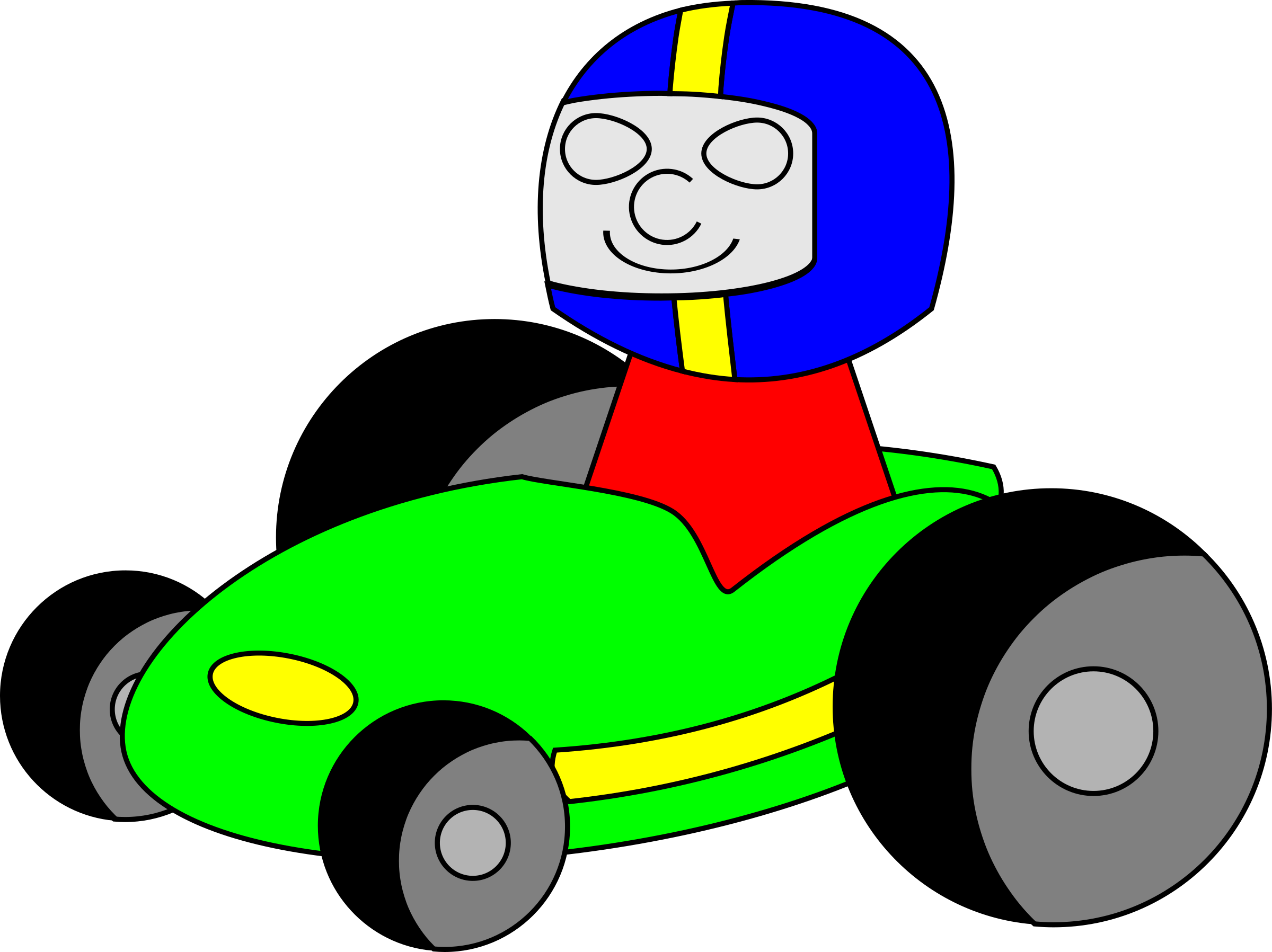 Clipart - Go Kart Drawing Easy (2400x1797), Png Download
