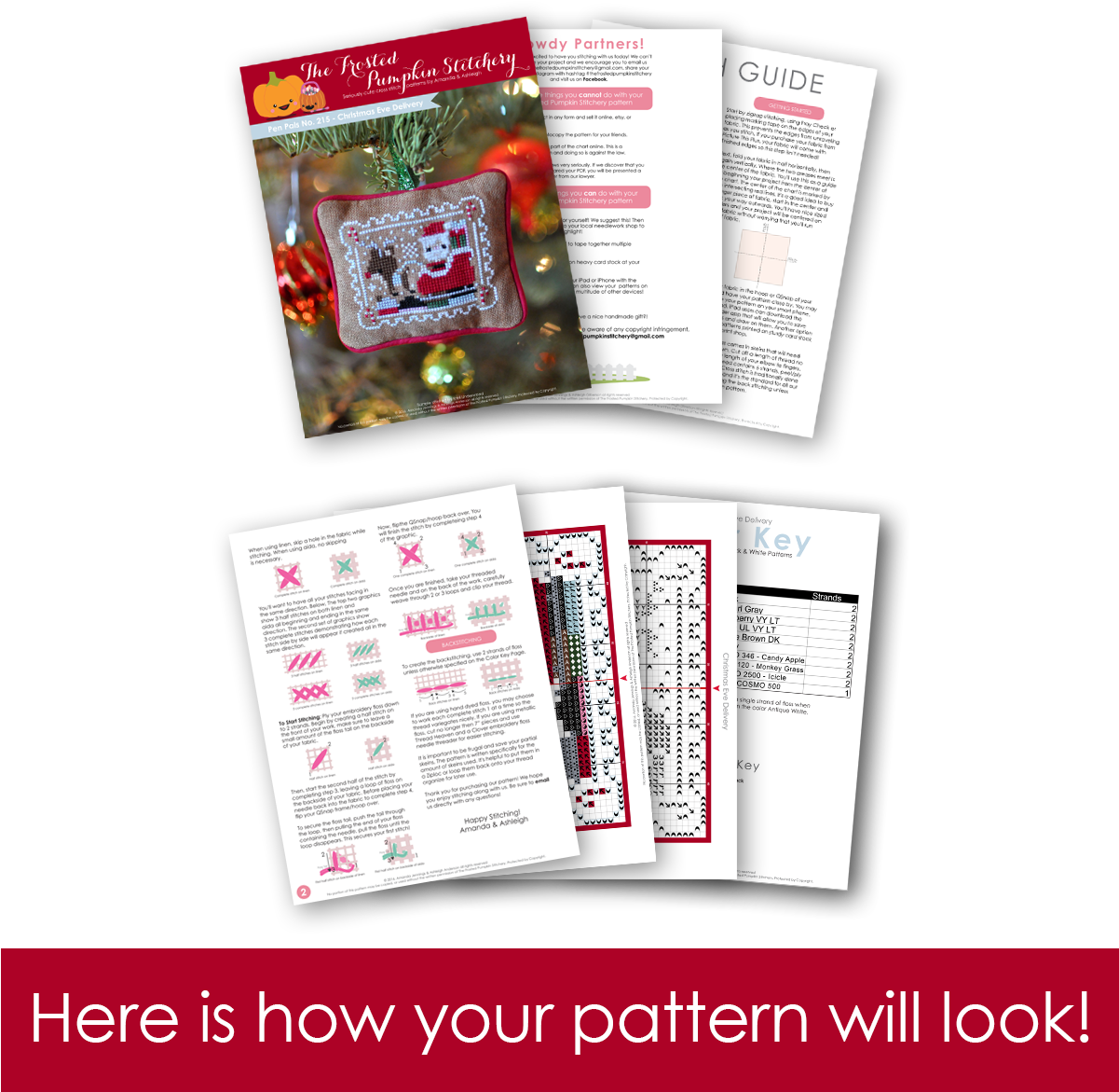 Christmas Eve Delivery Pdf Cross Stitch Pattern - Cross-stitch (1200x1200), Png Download