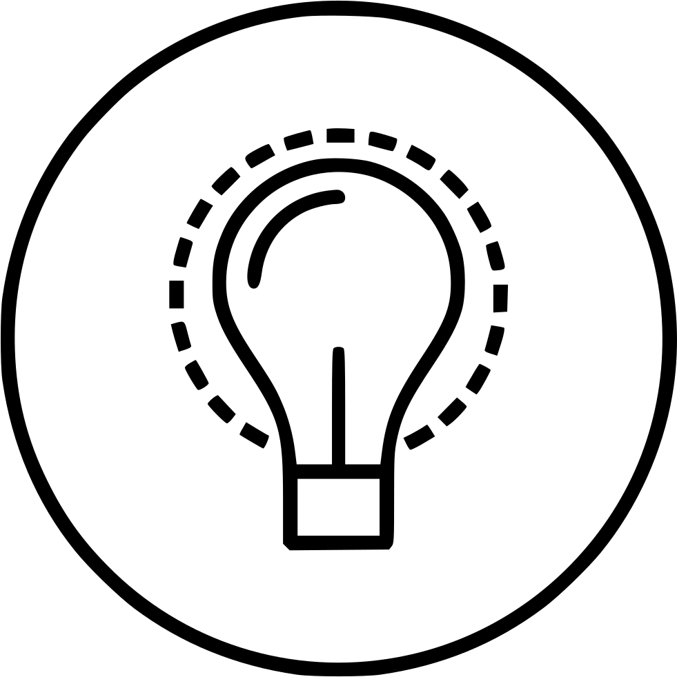 Bulb Idea Imagination Light Lamp Innovation Invention - Black And White Innovation Bulb (981x982), Png Download