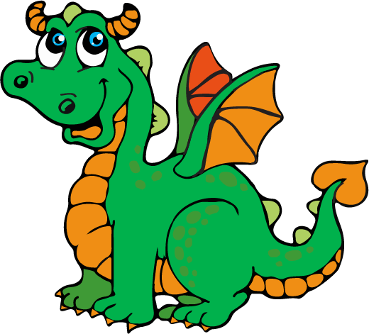Druid Hill Elementary - Green Dragon Clip Art (520x471), Png Download
