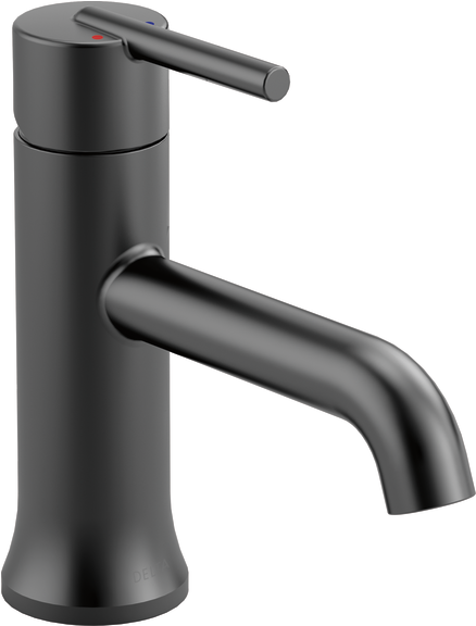 Single Handle Bathroom Faucet - Delta Trinsic Faucet Matte Black (600x600), Png Download