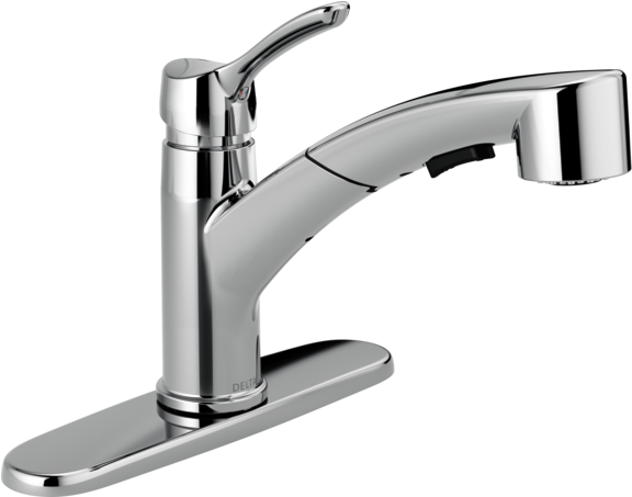 Single Handle Pull-out Kitchen Faucet - Delta 4140 Dst (600x600), Png Download
