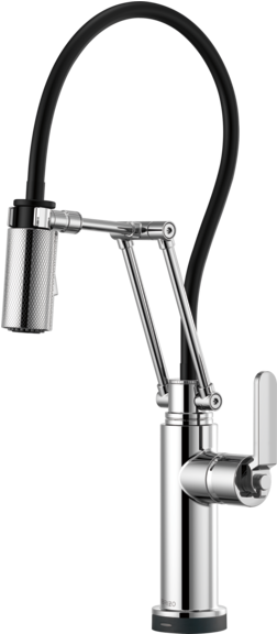 Smarttouch® Articulating Faucet With Industrial Handle - Brizo 64243lf Ss (600x600), Png Download