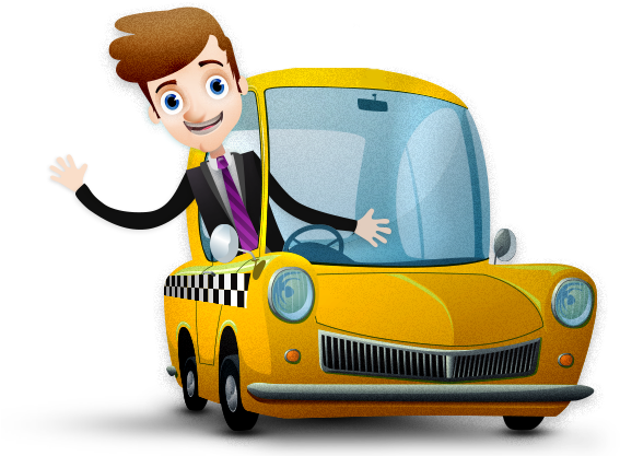Taxi Driver Transparent Png - Taxicab (587x425), Png Download