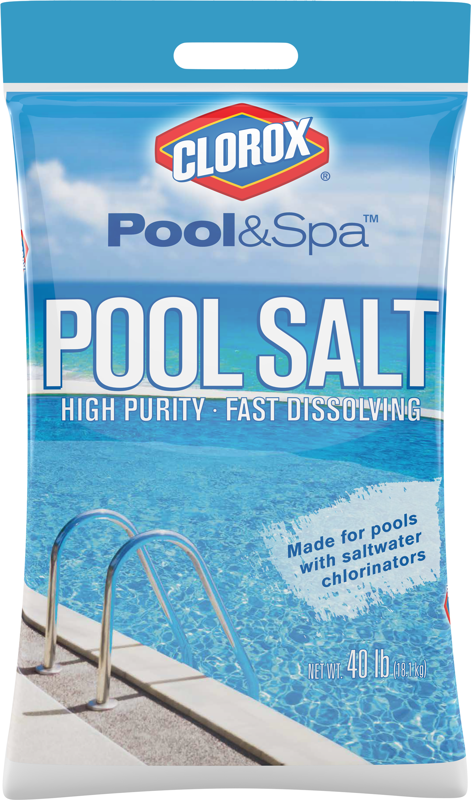 Clorox ® 40 Lb Clorox Pool Salt Original - Clorox Pool Spa 40b-clxpool Pool Salt Premium, 40lb (3000x3000), Png Download