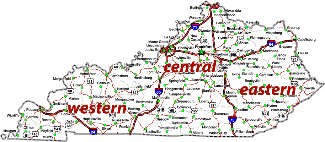 Exam Proctoring Sites In Kentucky - Map Of Kentucky State Parks (1200x496), Png Download
