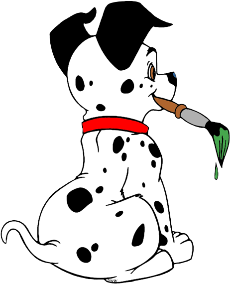 Dalmatian Clipart Domino - 101 Dalmatians Puppys Png (471x575), Png Download