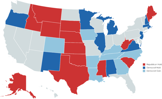 File - 2020senateres - All Republican Electoral Map (640x425), Png Download