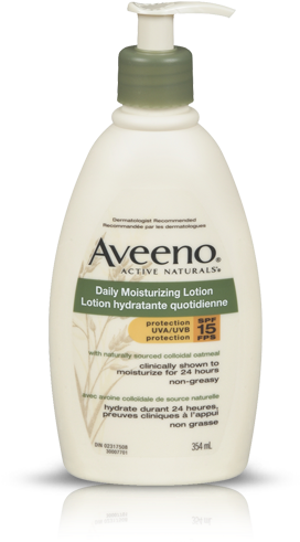 Aveeno® Daily Moisturizing Lotion, Spf - Aveeno Active Naturals Daily Moisturizing Spf 15 Lotion (450x526), Png Download