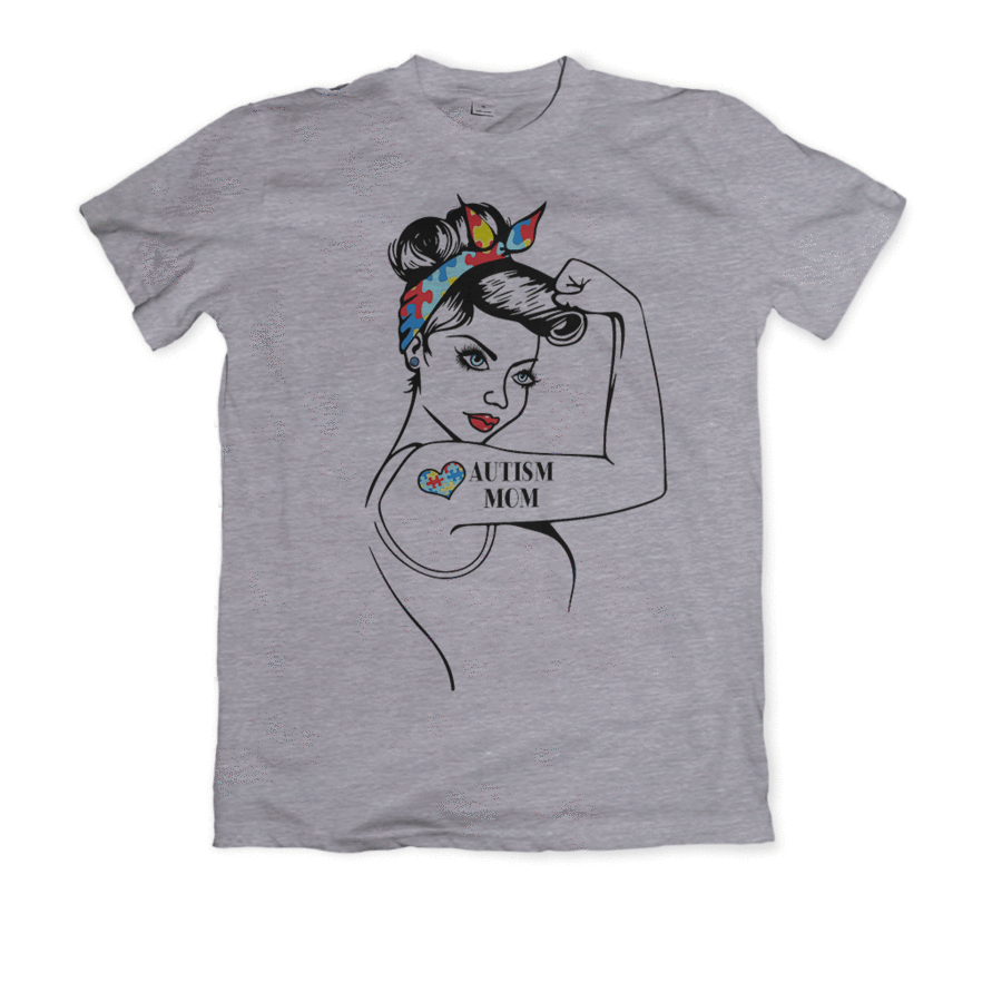 Autism Mom Autism Support "girl Power" Graphic Shirt - T-shirt (900x900), Png Download