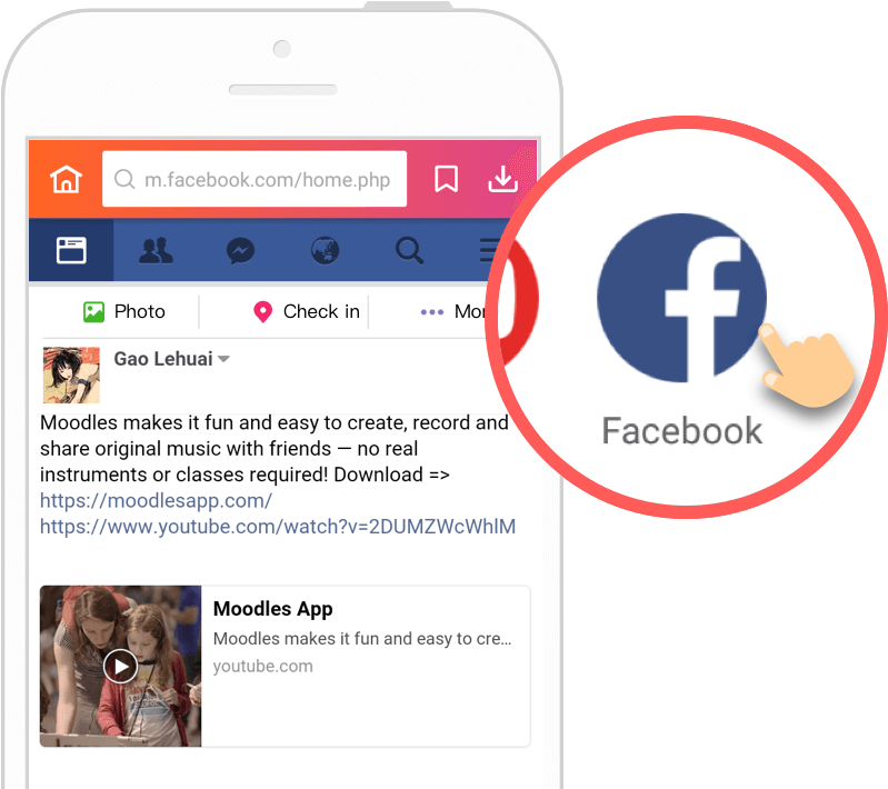 Step 1 Open Facebook Search - Comment Télécharger Une Vidéo Sur Facebook (840x709), Png Download