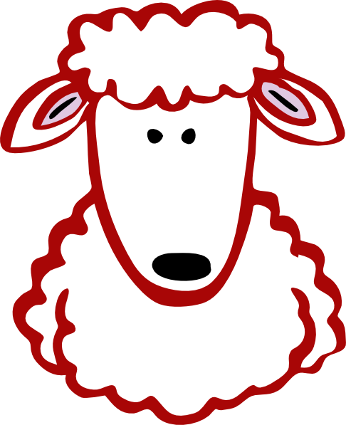 Red Lamb Clip Art - Sheep Clip Art (486x597), Png Download