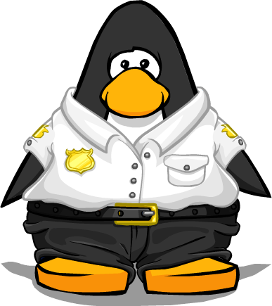 Security Guard Uniform On Player Card - Club Penguin Security Guard (387x435), Png Download