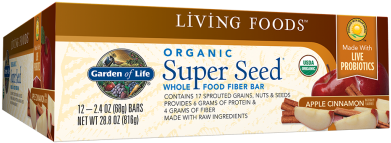 658010112130 - Garden Of Life - Organic Super Seed Fiber Bars Box (420x420), Png Download