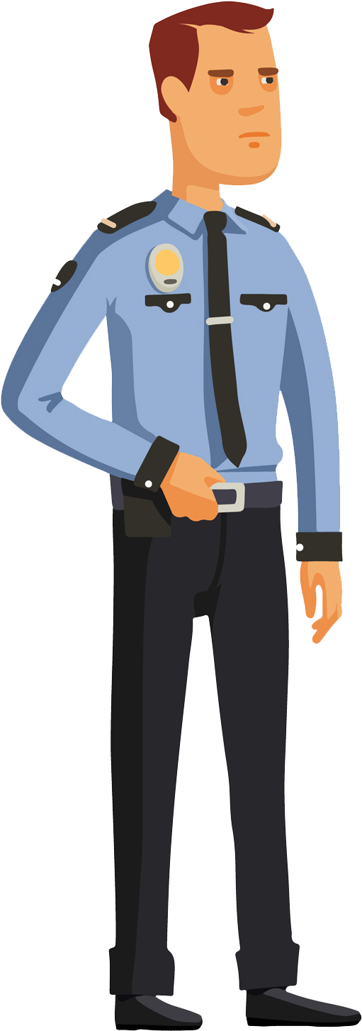 Shri Karni Facility Management - Cartoon Security Officer Transparent (535x1546), Png Download