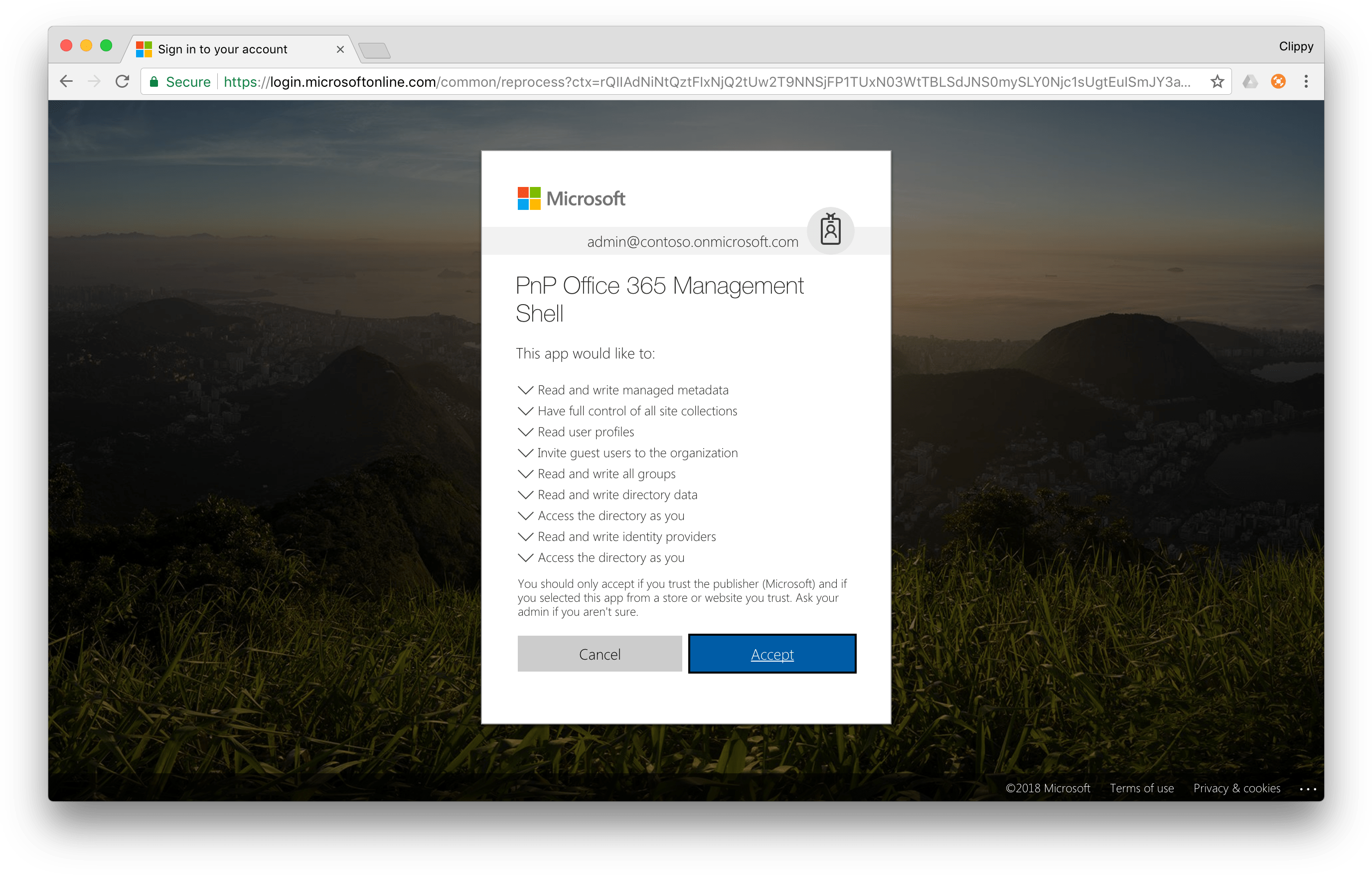 Granting The Office 365 Cli The Necessary Permissions - Office 365 (2784x1778), Png Download
