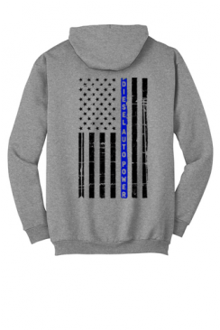 Dap Gray Hoodie With Blue Line Flag - Name Back Hoodie (365x365), Png Download