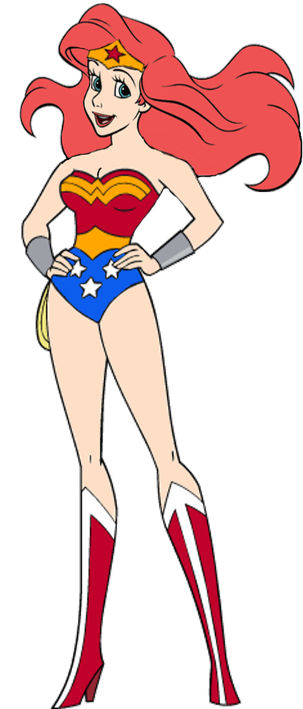 Princess Ariel As Wonder Woman By Darthraner83 - Ariel As Wonder Woman (466x992), Png Download