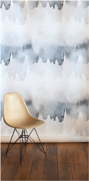 Tidal - Blue Graphic Wallpaper Interior Design (473x600), Png Download