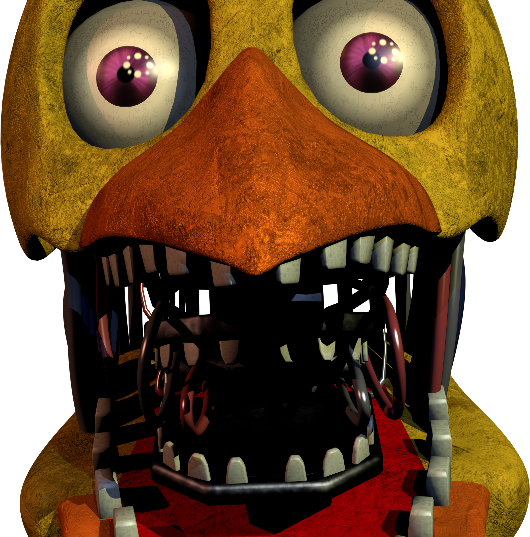 Download Modelwithered Chica - Fnaf 2 Withered Chica Jumpscare PNG