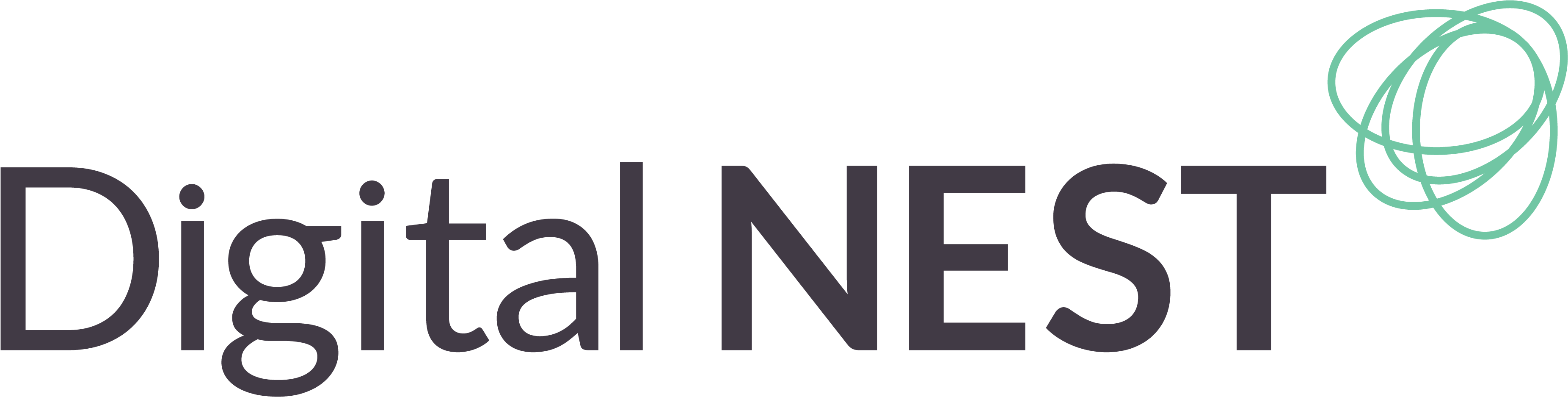 Digital Nest Final Logo-01 - Digital Nest (4167x1042), Png Download