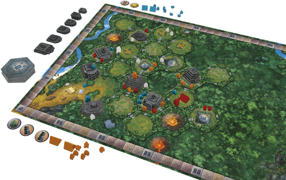 Tikal Super Meeple In Play - Tikal Super Meeple Edition (600x405), Png Download