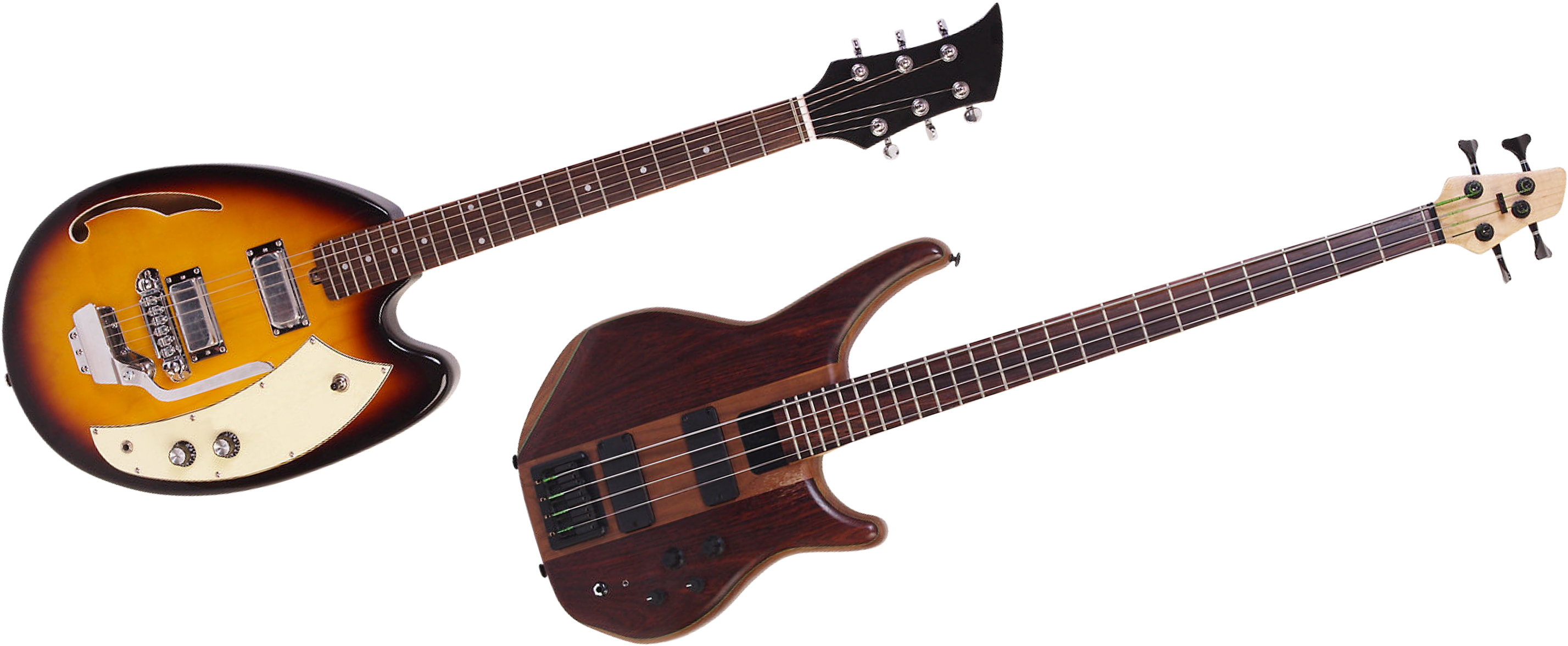 Teisco May Queen & Ibanez Unidentified Bass (2017 - Electric Guitar (2973x1300), Png Download
