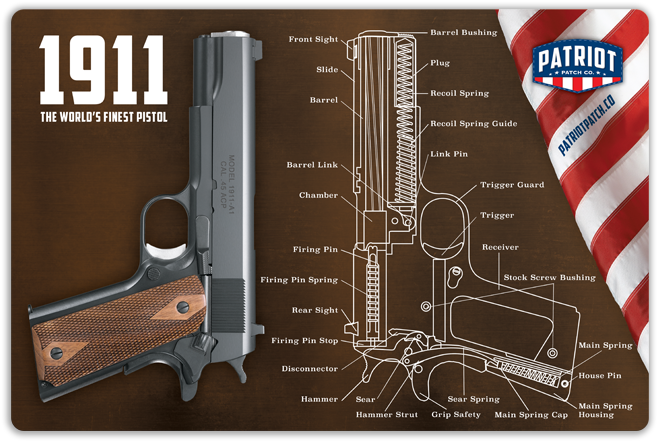 1911 Cleaning Mat - Patriot Patch Co - M4 Cleaning Mat - Large Ar15 Exploded (800x600), Png Download