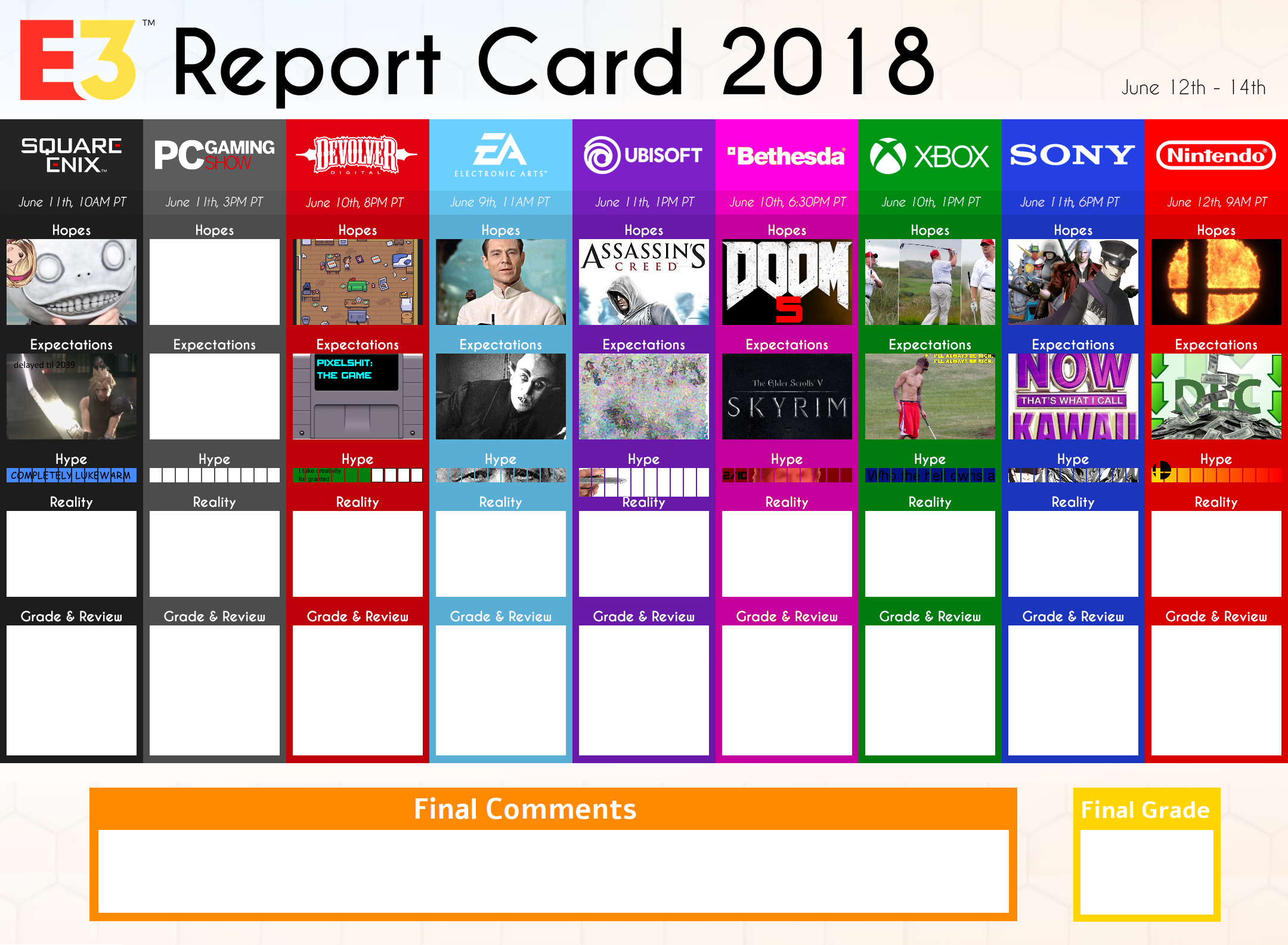 View Samegoogleiqdbsaucenao E3 Report , - E3 2018 Report Card (2160x1585), Png Download