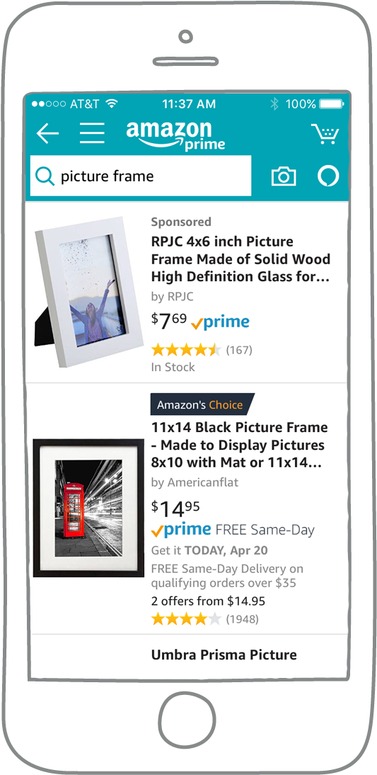As The First, And Only Agency Of Record For Amazon - Americanflat 2-pack, 11x14 Black Picture Frames - Made (600x1190), Png Download