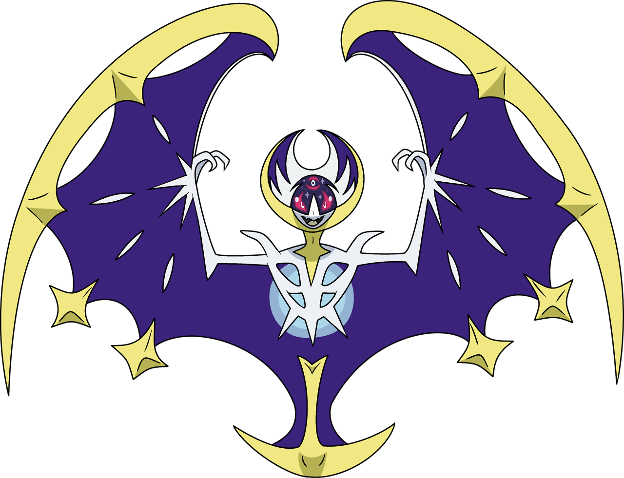 Lunala Pokemon Psychic Type Gosth Type Pokemon Sun - ลู นา ร่า โปเก ม่อน (1280x981), Png Download