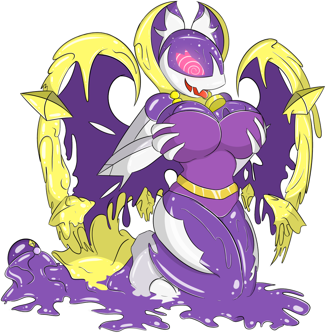Into A Lunala Anthro Slime - Pokemon Transformation (1153x1200), Png Download