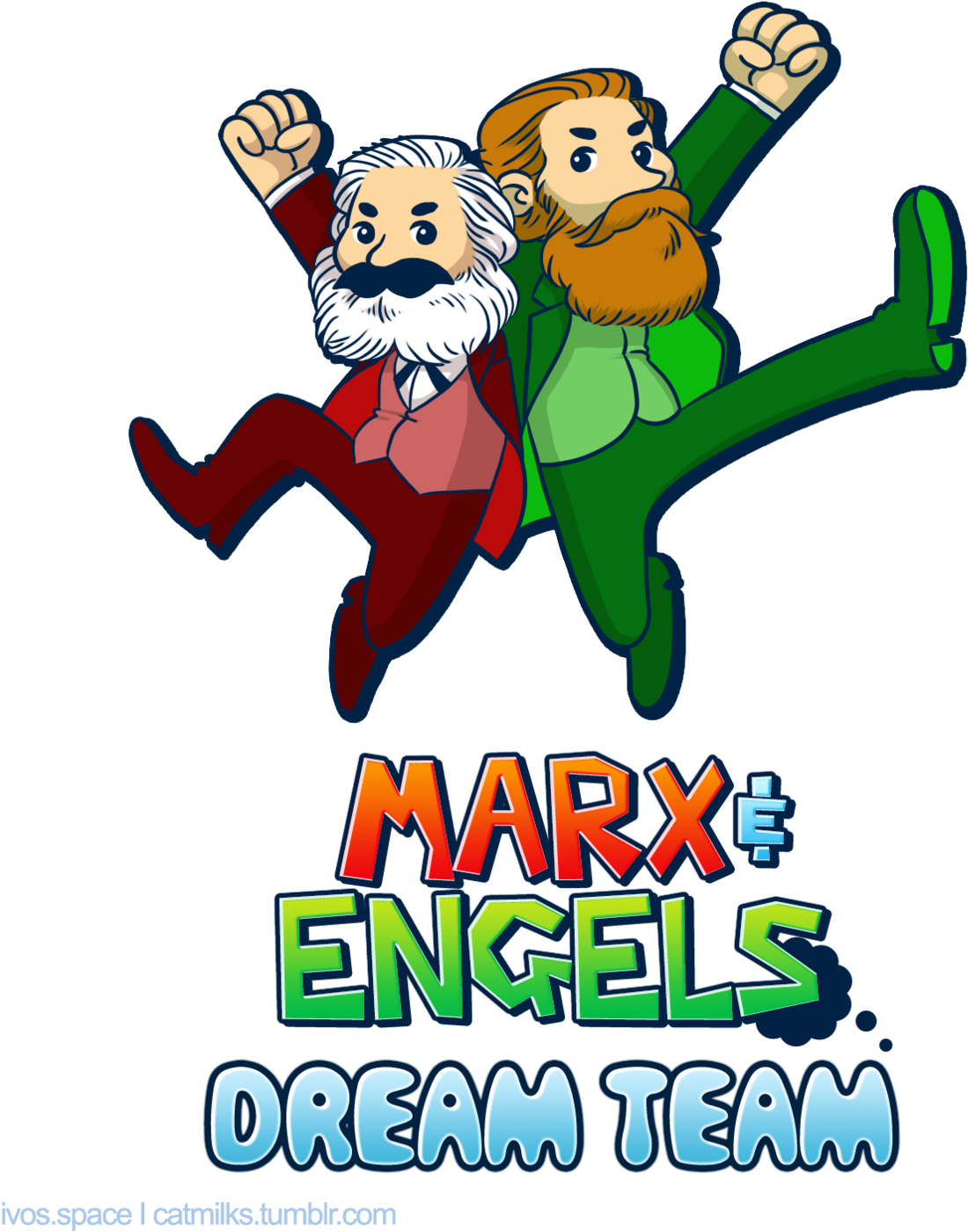 I Was Inspired By The Concept Of Engels As 'the Luigi - Marx Engels Mario Luigi (1280x1454), Png Download