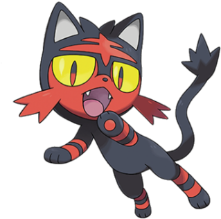 Lunala Wikidex Fandom Powered By Wikia - Pokemon Ultra Sun Litten (350x344), Png Download