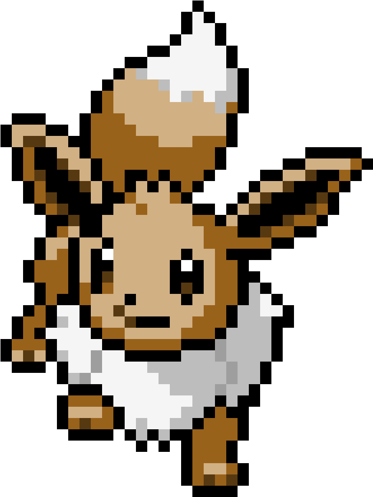 Eevee - Evoli Au Point De Croix (1173x1150), Png Download