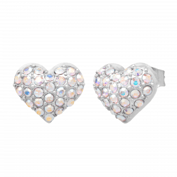 Earring Heart Pave Aurora Borealis - Earrings (350x350), Png Download