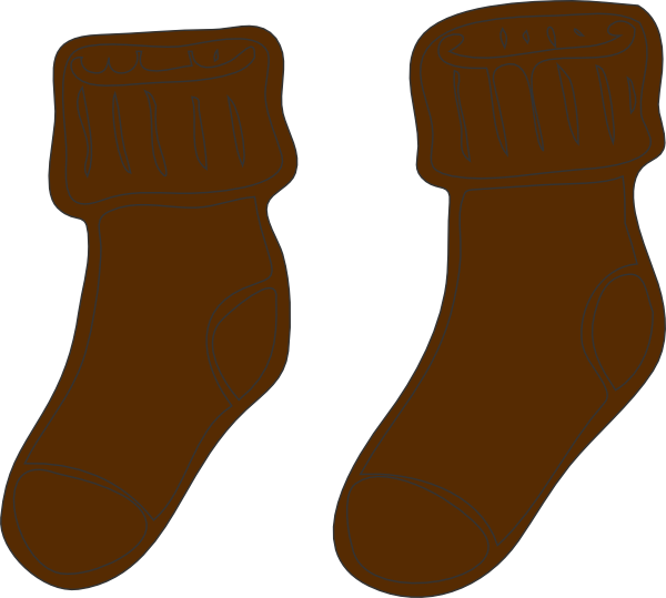 Socks Clip Art At Clker - Brown Socks Clip Art (600x539), Png Download