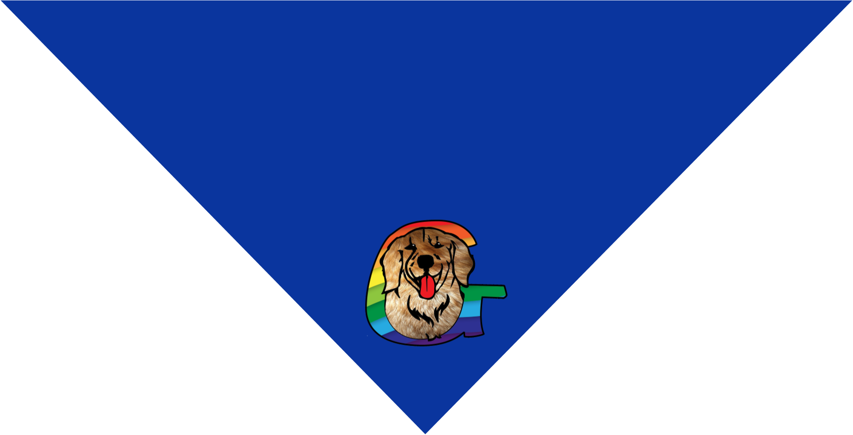 Blue Dog Bandana - Dog (1658x846), Png Download