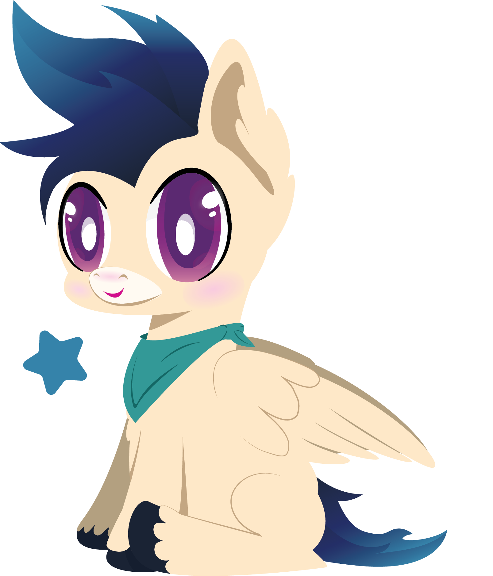 Lordswinton, Bandana, Blue, Chibi, Clydesdale, Commission, - Cartoon (1024x1197), Png Download